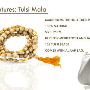 The Divine Tales Original Tulsi Mala 108 Beads for Men and Women